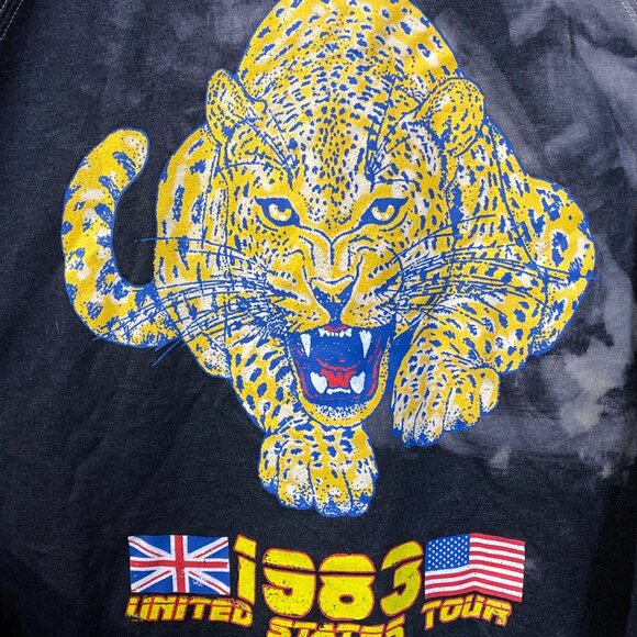 Def Leppard 1983 US Tour Metal Band Bleach Dye Hoodie Large - Picture 2 of 4